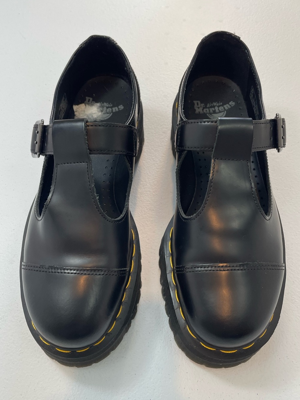 Dr. Martens Bethan Black T-Bar Mary Jane Shoes w/ Quad Platform Sole - Size 10 - Picture 2 of 8